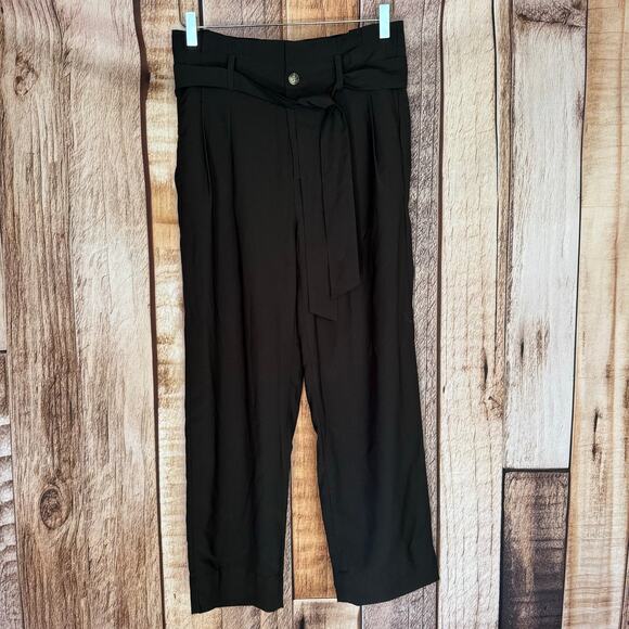 Madewell Pants Drapey Paperbag Pants High Rise Tie Waist Cropped Workwear 2 NWT - Picture 1 of 8